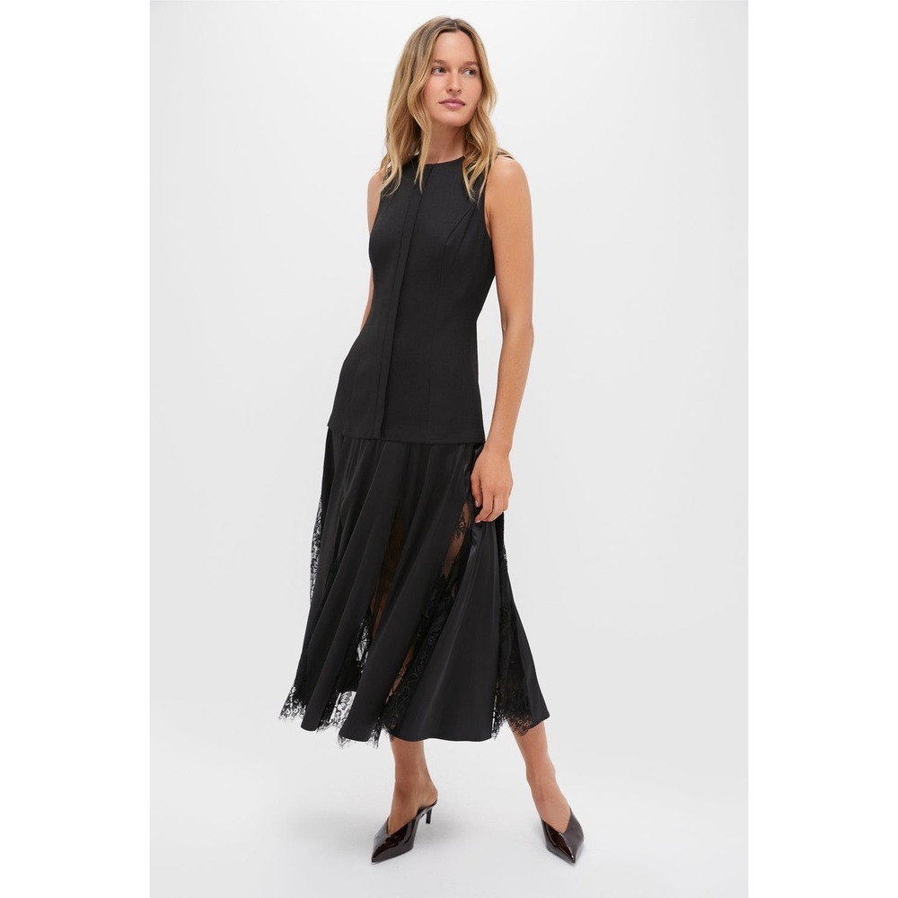 Tuckernuck Hyacinth House Black Mixed-Media Coco Maxi Dress HN4331D Size XS